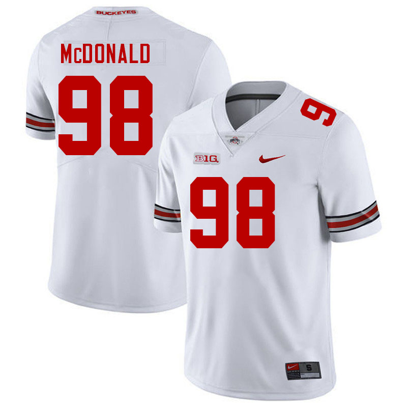 Men #98 Kayden McDonald Ohio State Buckeyes College Football Jerseys Stitched-White